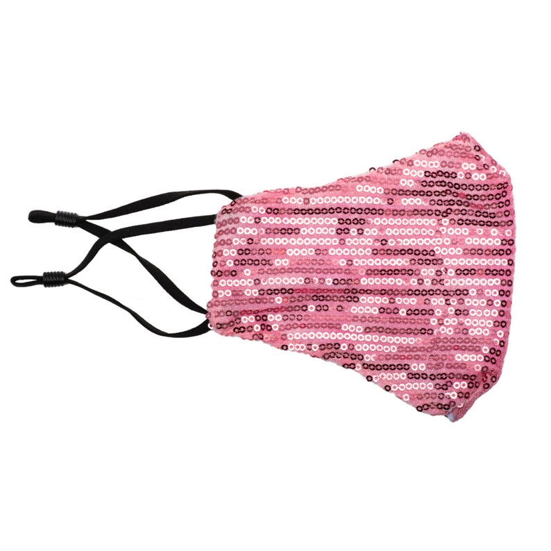 Sequin Face Mask, Pink, Sparkly, Bling, Reusable, Washable Party Face Mask