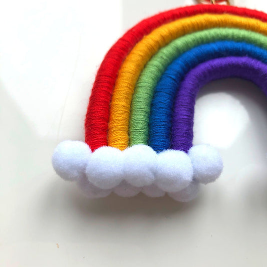 Rainbow keyring, rainbow gift, 90mm wide 70mm high